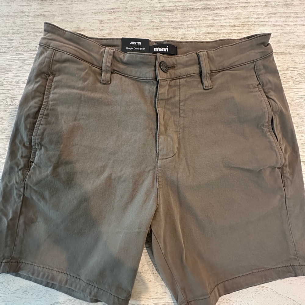 Mavi Brown Flat Front Shorts